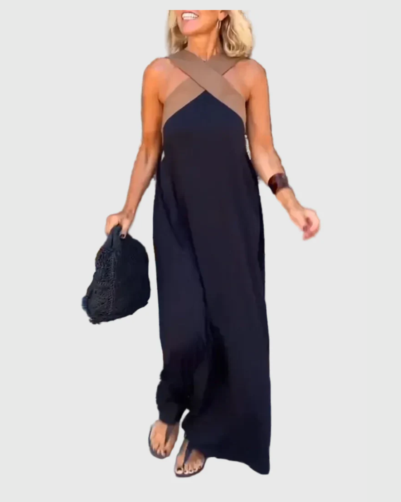 Frederikke - Rochie Maxi Elegantă Cu Decolteu Incrucișat