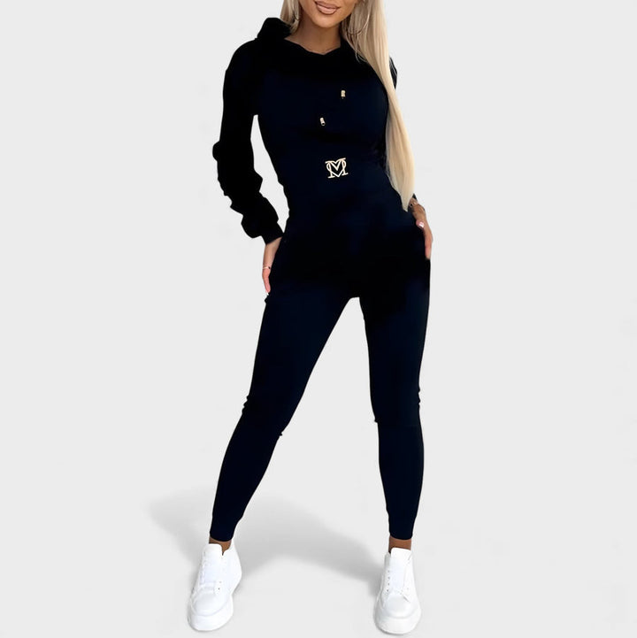Maayan - Set Casual Format Din Hanorac cu Mâneci Lungi și Pantaloni