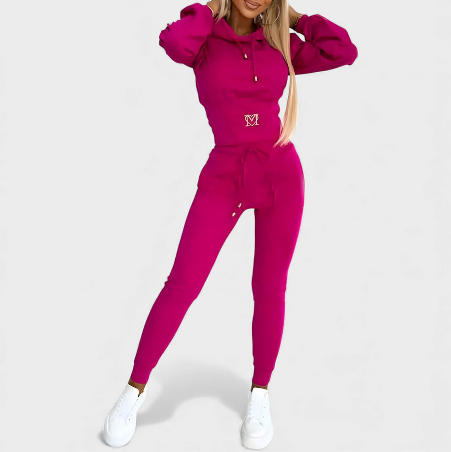 Maayan - Set Casual Format Din Hanorac cu Mâneci Lungi și Pantaloni