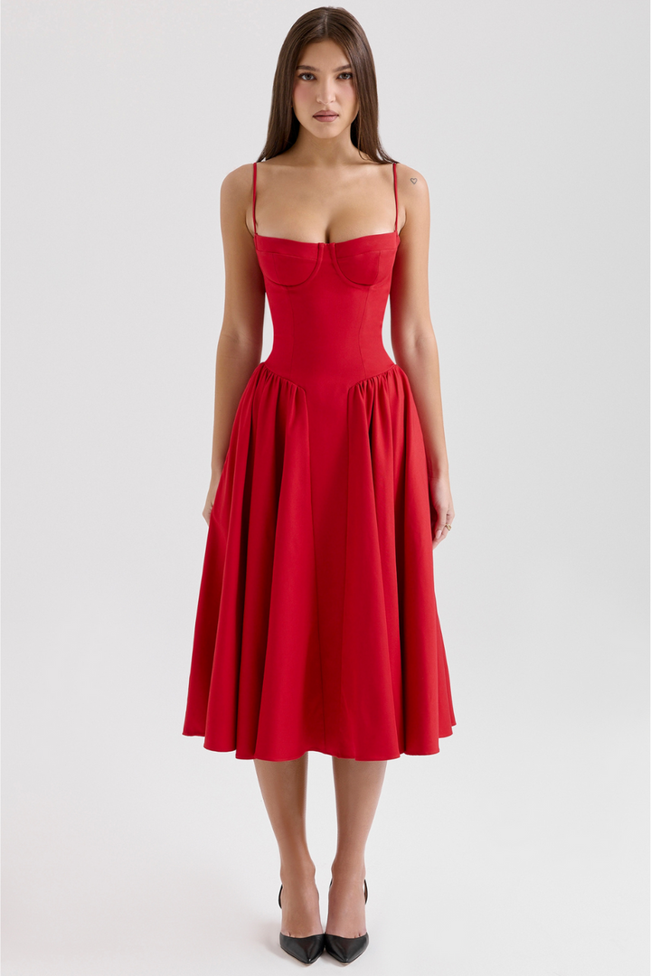 Maissa - Rochie midi Elegantă Fără Mâneci