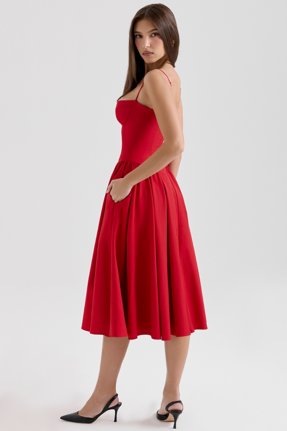 Maissa - Rochie midi Elegantă Fără Mâneci