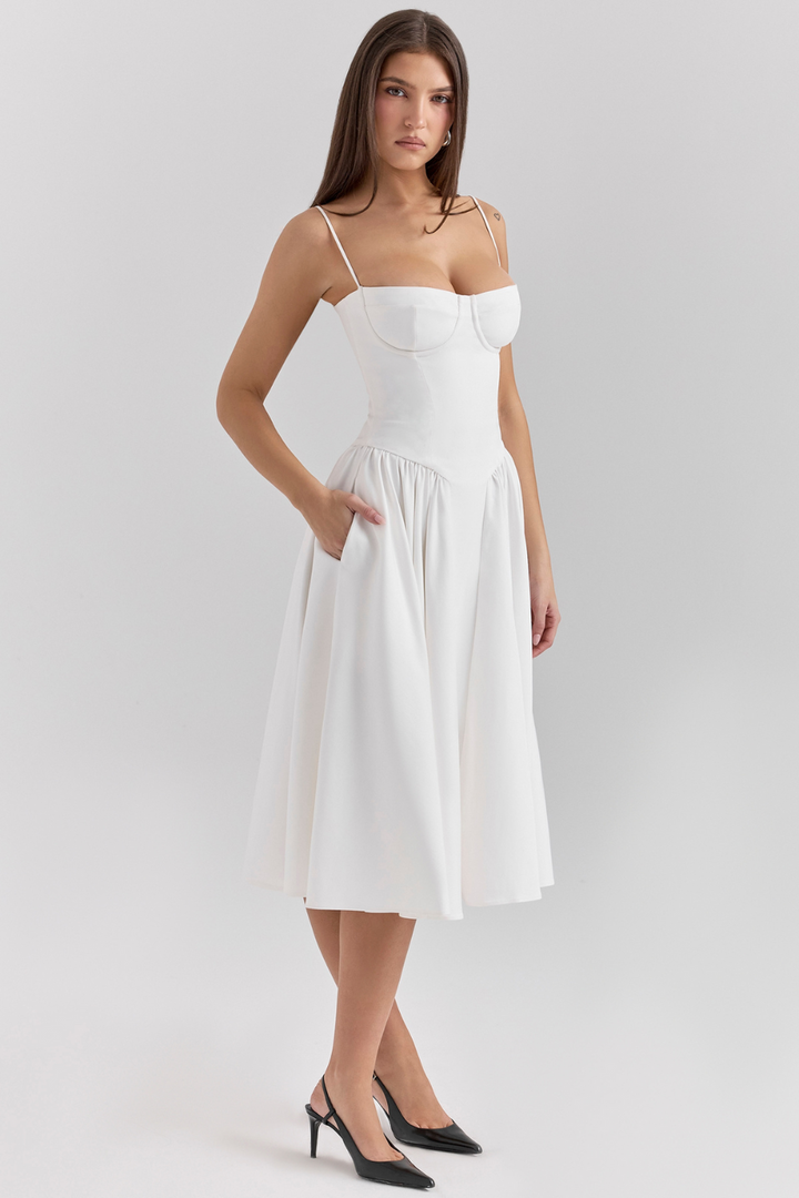 Maissa - Rochie midi Elegantă Fără Mâneci