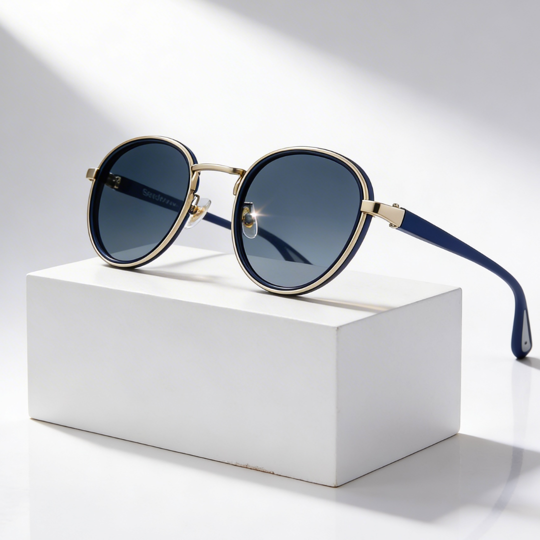 NoirGlow - Ochelari de Soare Circulari Luxe Eclipse