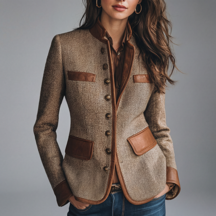 Yvanna - Jachetă Elegantă din Tweed Tradițional