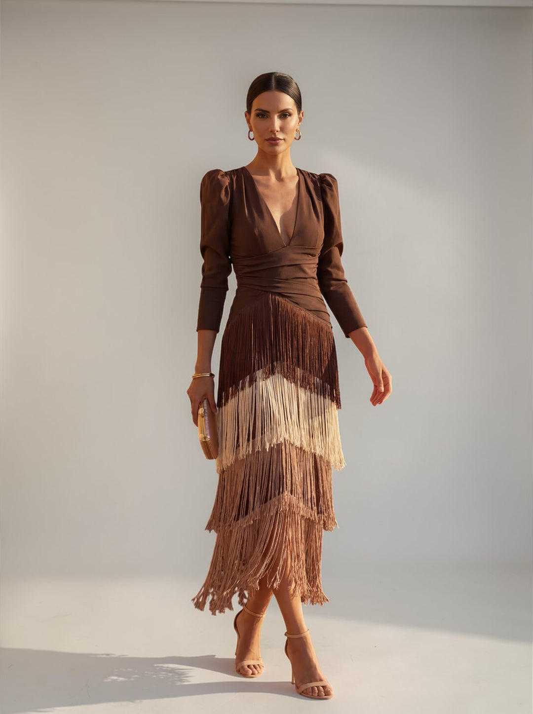 Rylanya - Rochie Elegantă Cu Franjuri