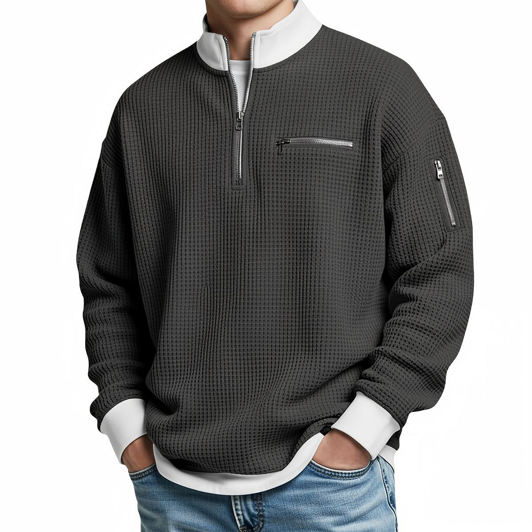 Jose - Pulover Elegant Din Tricot Cu Jumătate De Fermoar