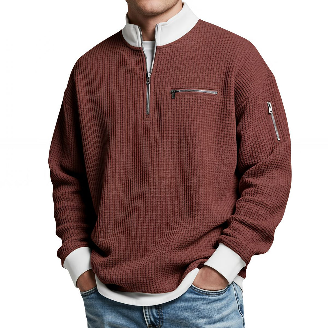 Jose - Pulover Elegant Din Tricot Cu Jumătate De Fermoar