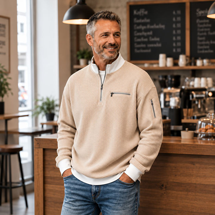 Jose - Pulover Elegant Din Tricot Cu Jumătate De Fermoar