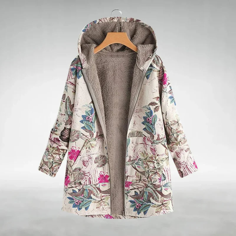 Panida - Jachetă Elegantă Din Fleece Cu Model Floral