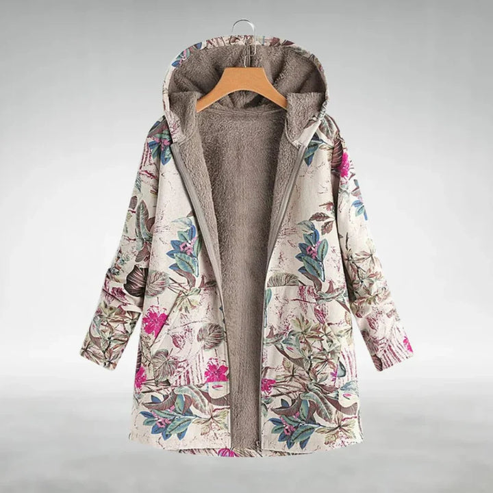 Panida - Jachetă Elegantă Din Fleece Cu Model Floral