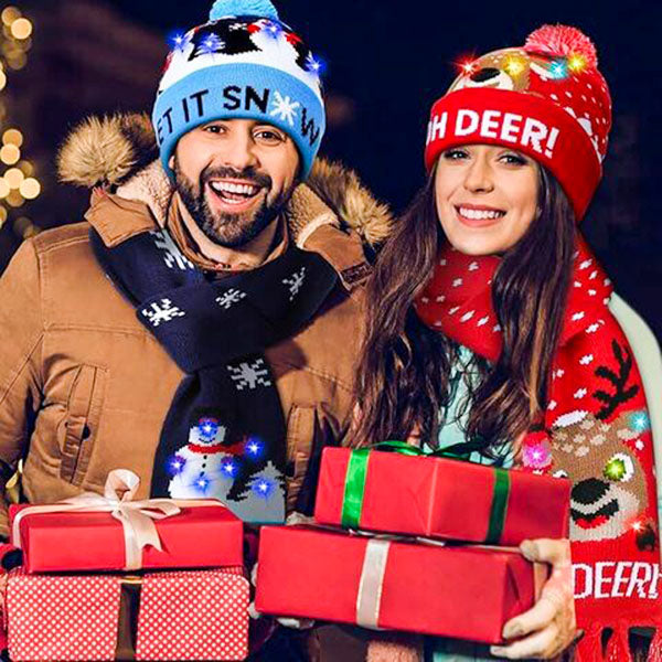 MerryGlow - Pălărie Tricotată de Crăciun cu Luminițe