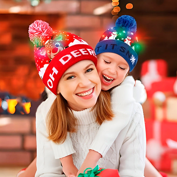 MerryGlow - Pălărie Tricotată de Crăciun cu Luminițe