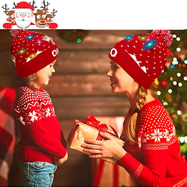 MerryGlow - Pălărie Tricotată de Crăciun cu Luminițe