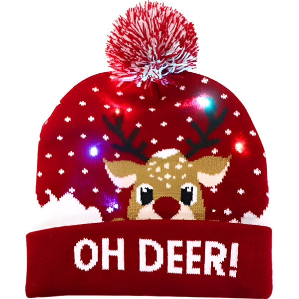 MerryGlow - Pălărie Tricotată de Crăciun cu Luminițe