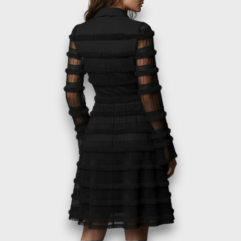 Myla -  Rochie midi Transparentă cu Franjuri