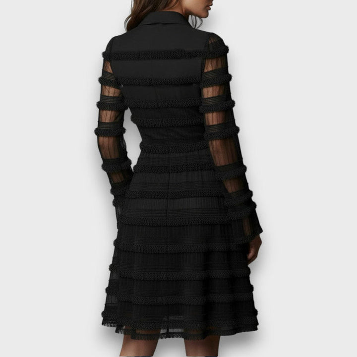 Myla -  Rochie midi Transparentă cu Franjuri