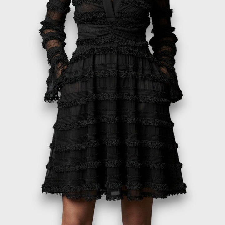 Myla -  Rochie midi Transparentă cu Franjuri