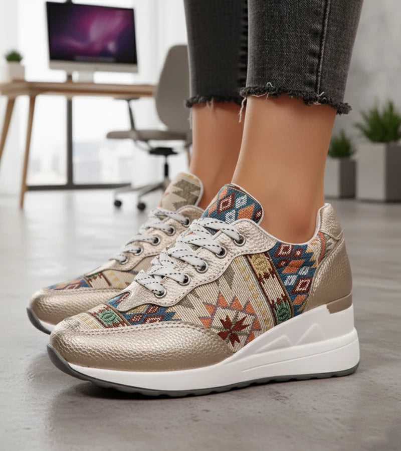 Znaya - Adidași Boho Cu șireturi Geometrice