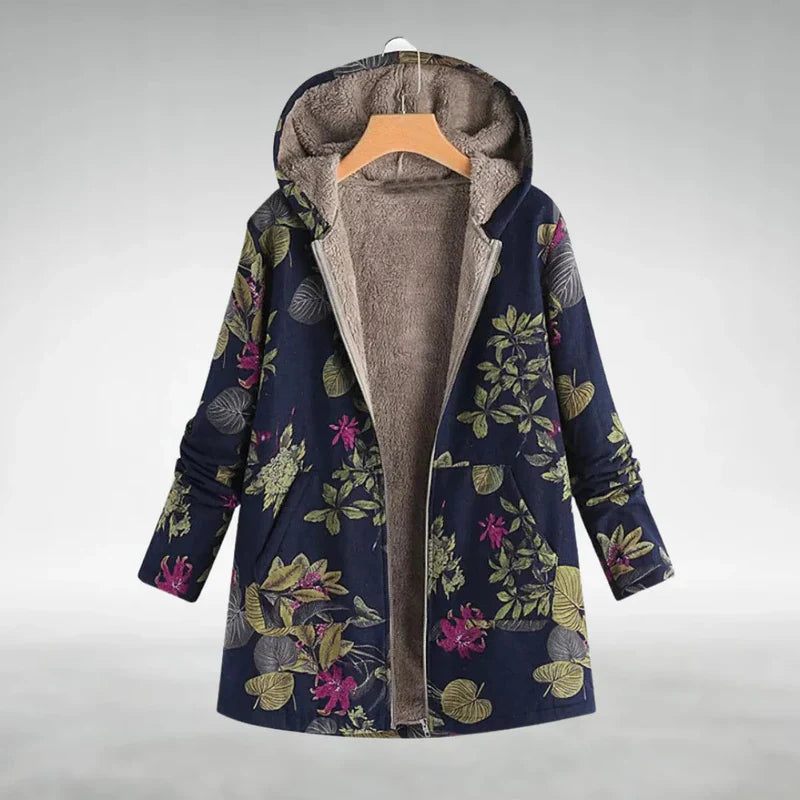 Panida - Jachetă Elegantă Din Fleece Cu Model Floral