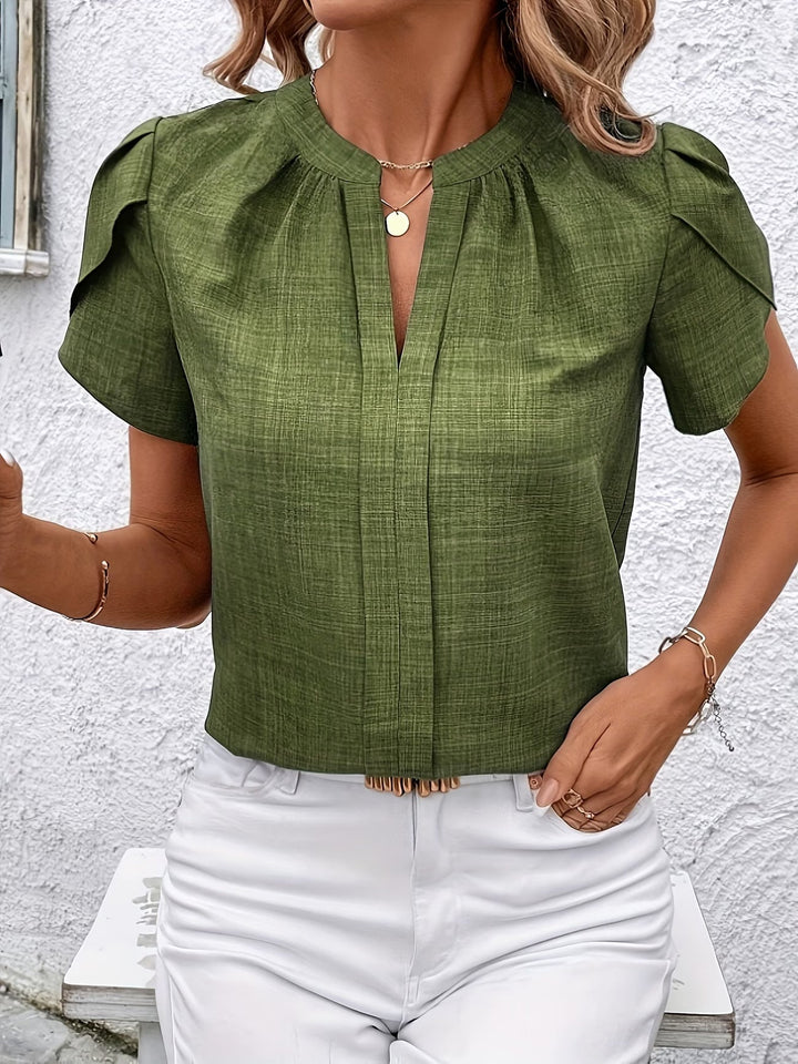 Kacey – Tricou Cu Mâneci Scurte Și Decolteu În V
