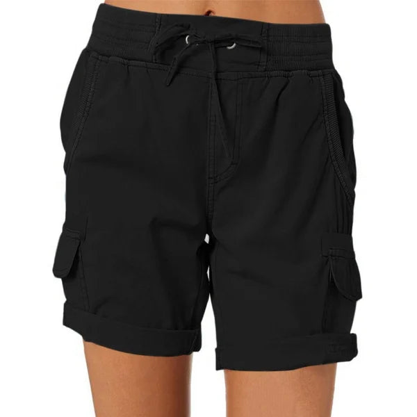 Audria – Șorturi cu Talie înaltă, șnur și Buzunare Cargo