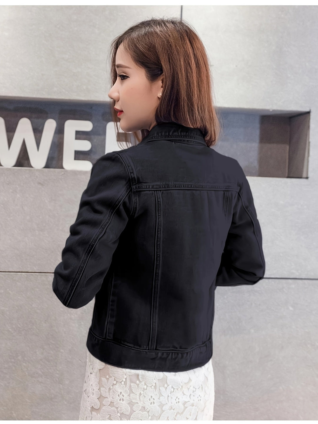 Rosalyn - Jachetă Din Denim Cu Mâneci Scurte In Stil Boho