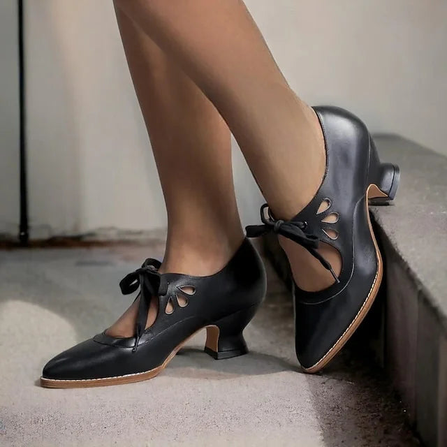 Zydrune - Pantofi cu Toc înalt Din Piele Vintage