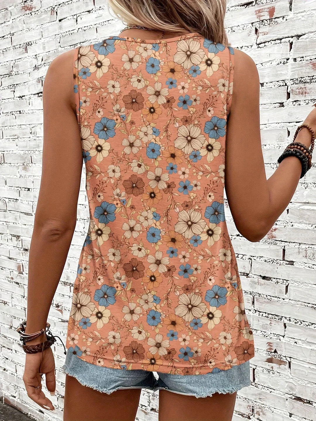Lilou - Top Casual De Vară Cu Imprimeu Floral