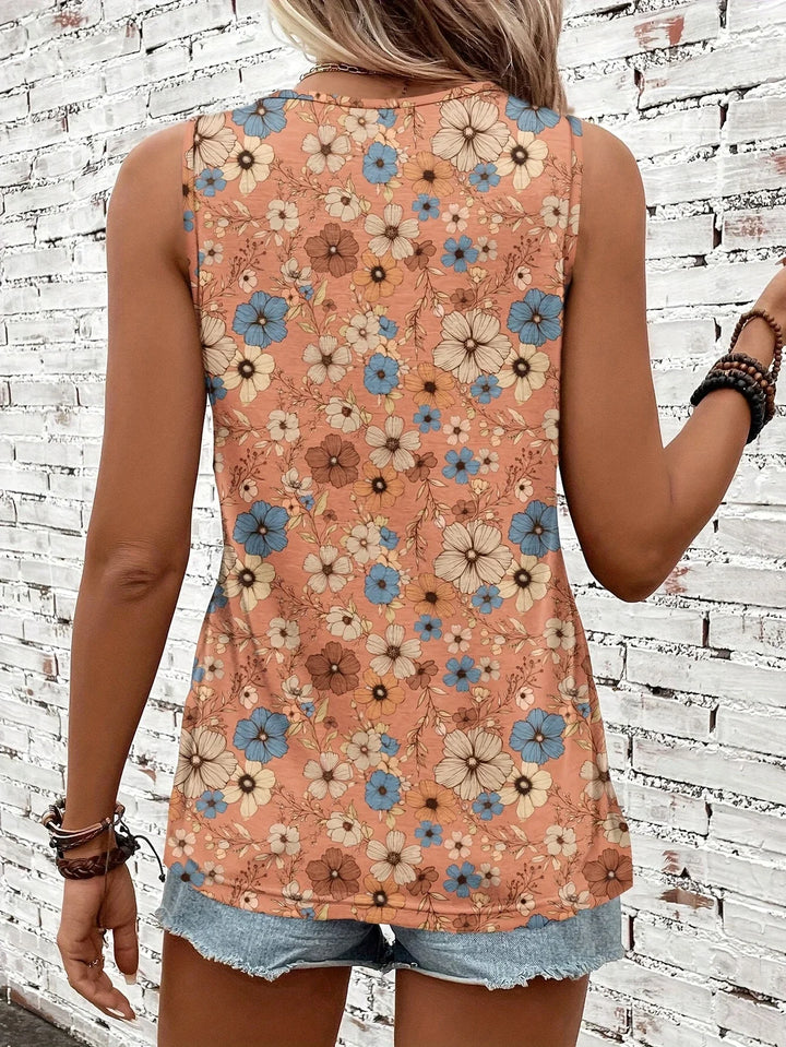Lilou - Top Casual De Vară Cu Imprimeu Floral