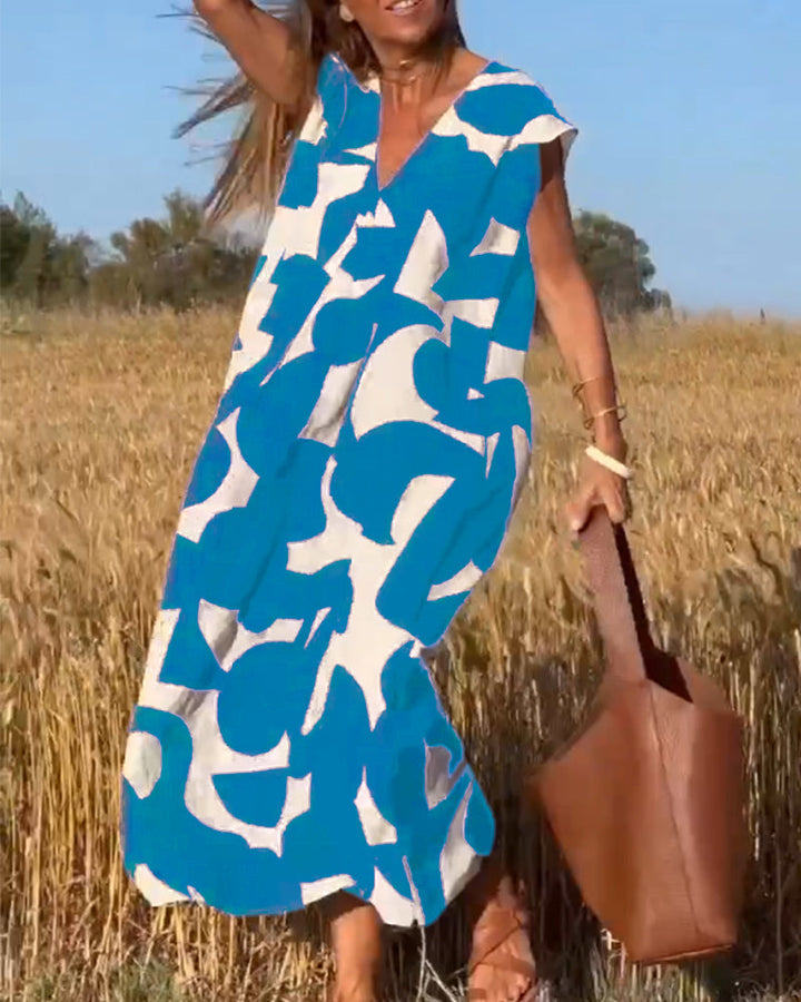 Sarinya - Rochie Imprimată Cu Decolteu In V