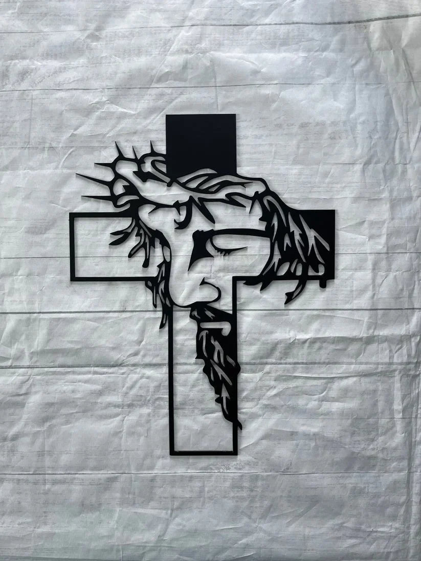 ChristCraft - Semn Metalic cu Crucea lui Lisus Decor de Perete cu Lisus