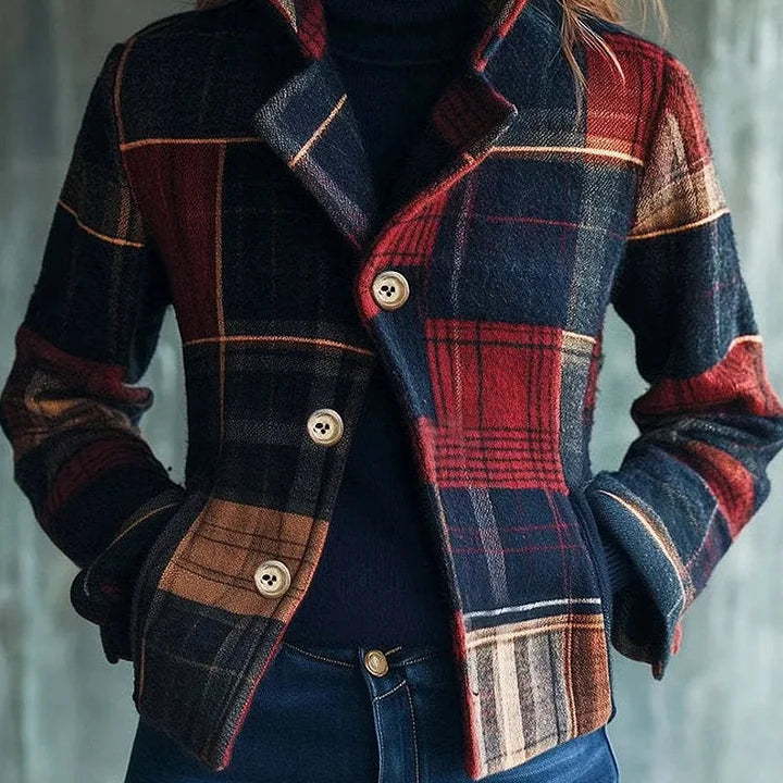 Marsai - Palton Scurt Cu Model Tartan