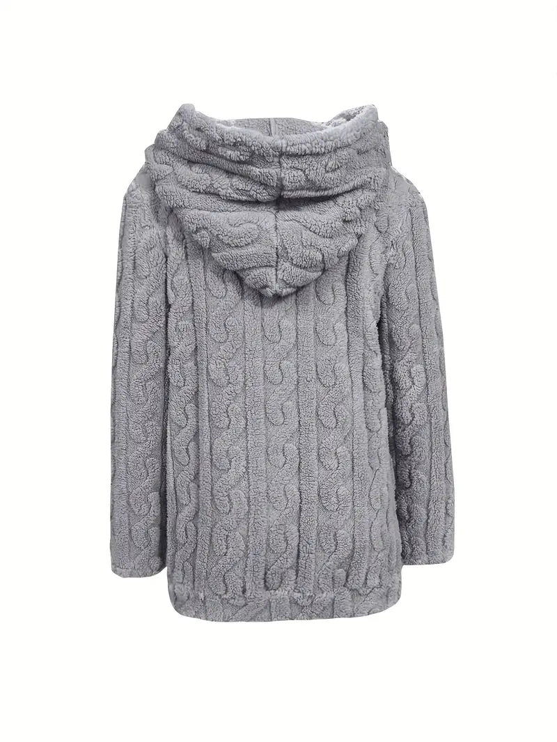 Ganka - Hanorac Cu Glugă și Fermoar Mâneci Lungi