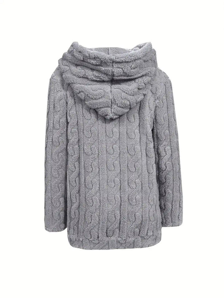 Ganka - Hanorac Cu Glugă și Fermoar Mâneci Lungi