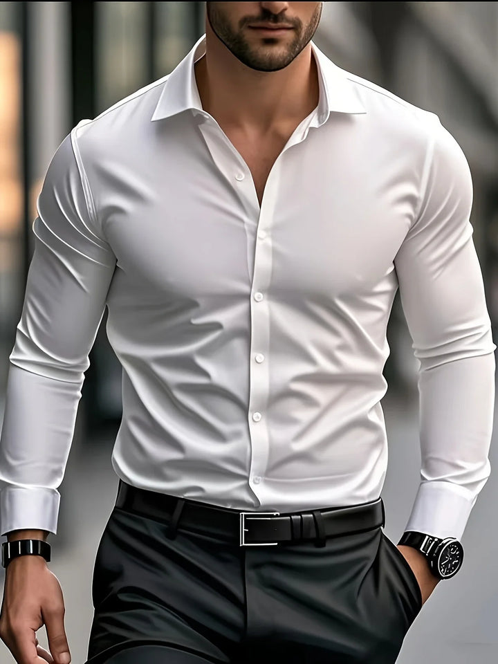 Byron - Cămașă Elegantă Cu Mâneci Lungi și Nasturi