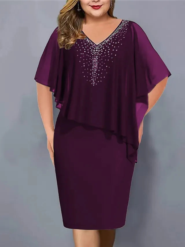 Amelie – Rochie Din Șifon Cu Decolteu În V, Împodobită Cu Strasuri