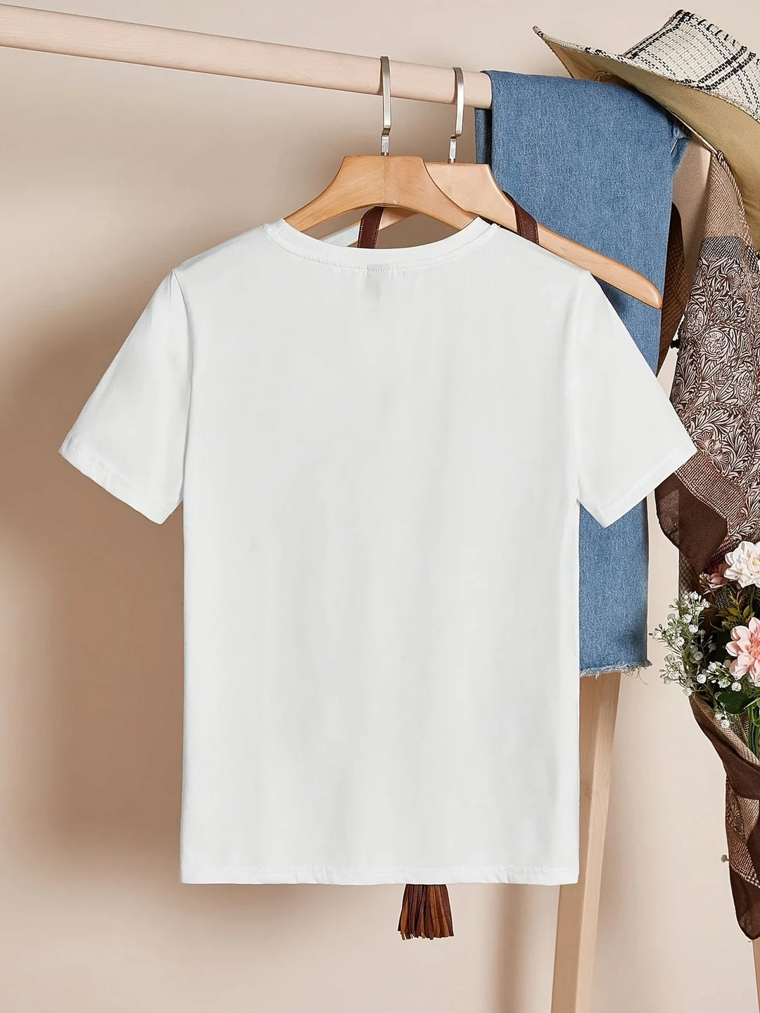 Larson - Tricou Casual Cu Mâneci Scurte și Imprimeu în Formă De Inimă