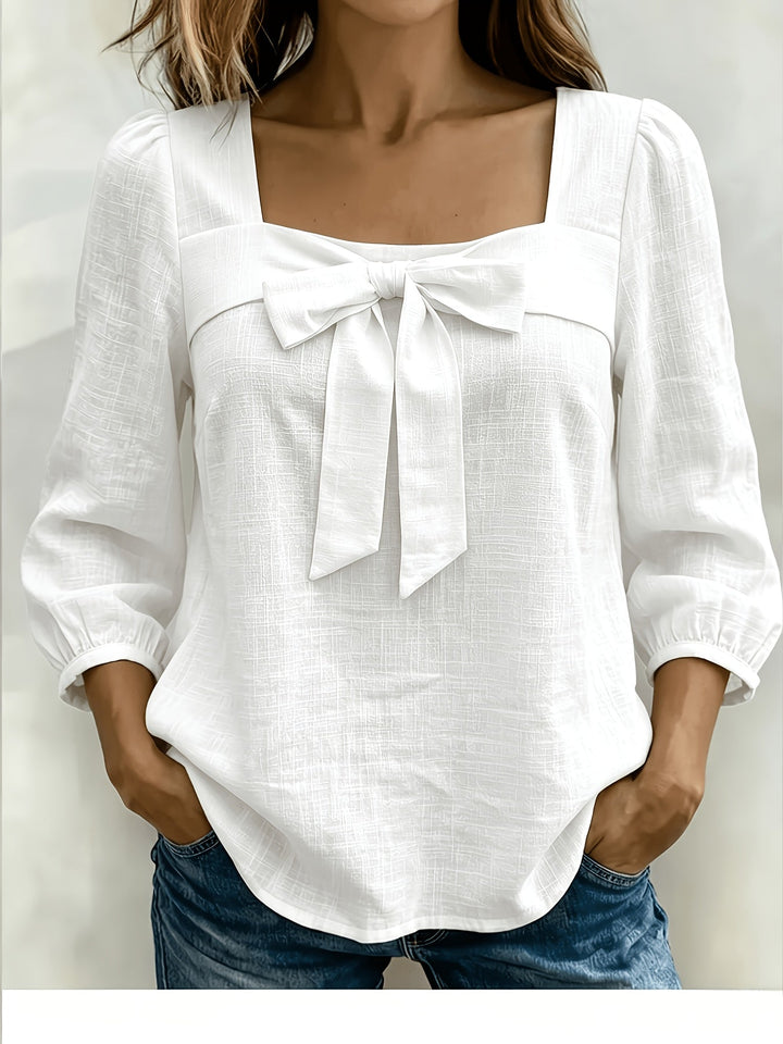 Monnie - Casual Summer Bow Shirt