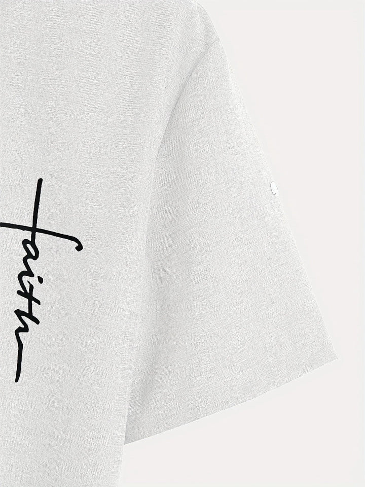 Elliott - Cămașă Elegantă Cu Mâneci Scurte și Guler înalt