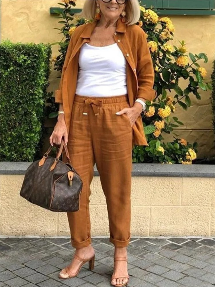 Henna - Set Cămașă cu Mâneci lungi și Pantaloni
