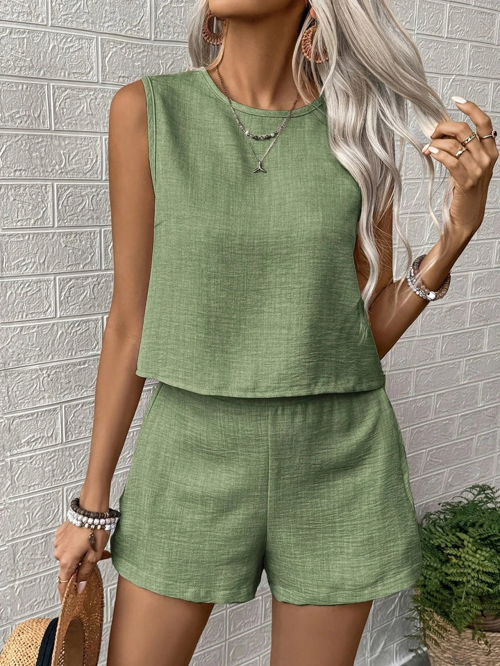 Nella - Setează Casual Fără Mâneci Si Pantaloni Scurți