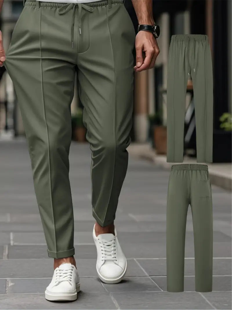 Crawford - Casual Subțire Potrivit Pantaloni Cu Talie Elastică