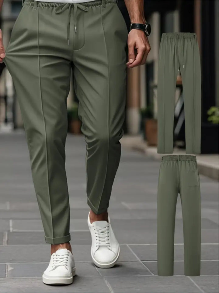 Crawford - Casual Subțire Potrivit Pantaloni Cu Talie Elastică