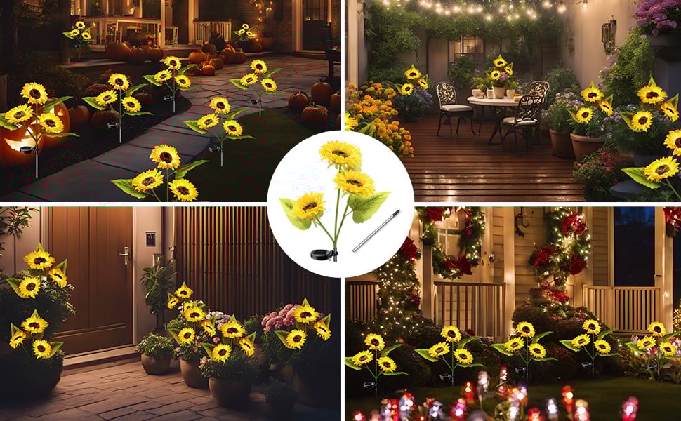 FloralGlow - Lumini Solare LED Pentru Grădină Cu Floarea-Soarelui