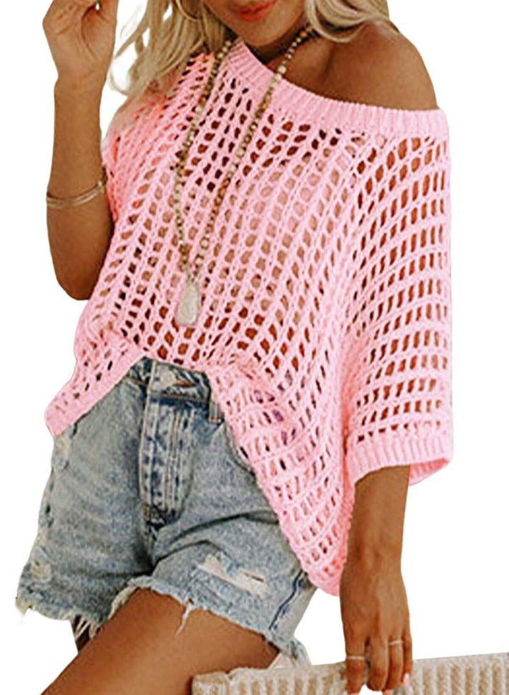 Danae - Top Casual Croșetat Cu Decupaje