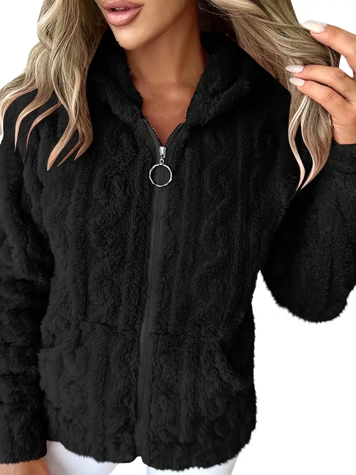 Ganka - Hanorac Cu Glugă și Fermoar Mâneci Lungi