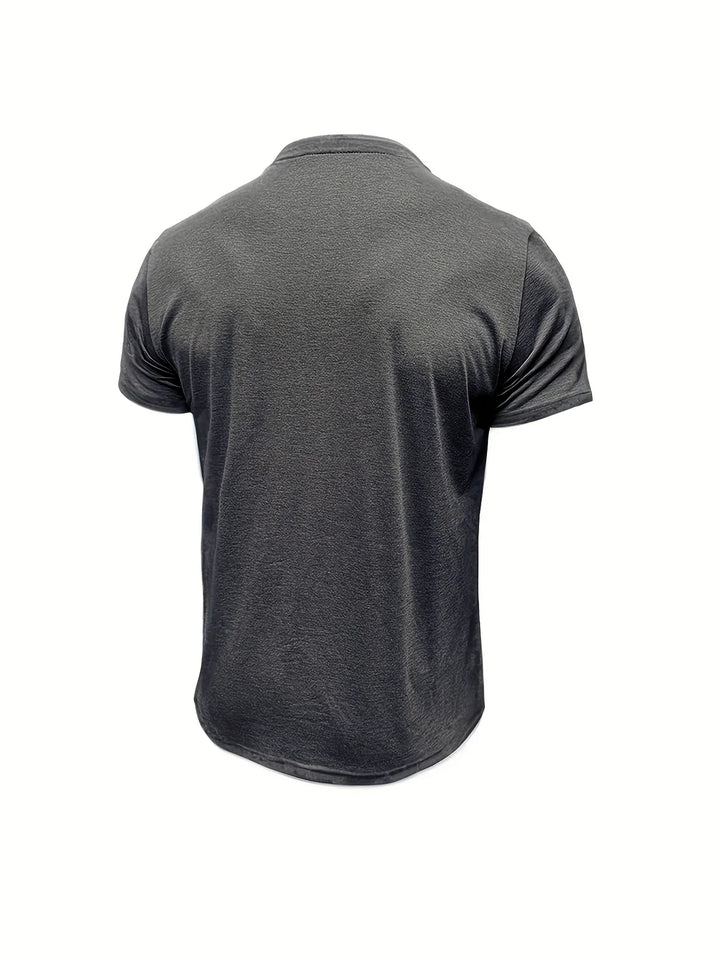 Saxon - Tricou Elegant Cu Guler Rotund și Buzunar