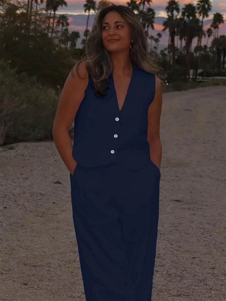 Jorja - Set Elegant Din Două Piese Fără Mâneci