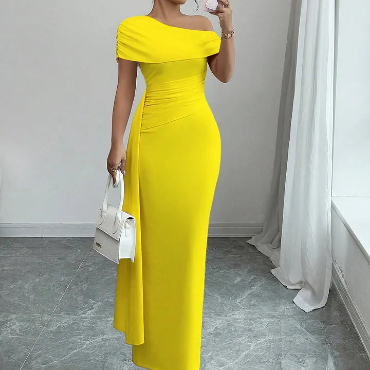 Lisete - Rochie Lungă Elegantă Cu Un Singur Umăr