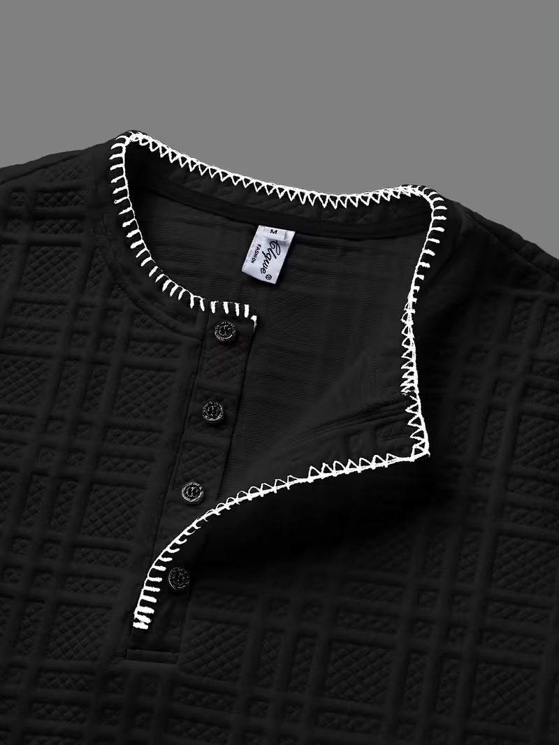 Layton - Tricou Henley Cu Mâneci Scurte și Textură